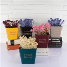 IRIS E5661 SWEET HOME dekoráció művirággal cserépben 10x16cm (IRIS_E5661) dekorációs kellék