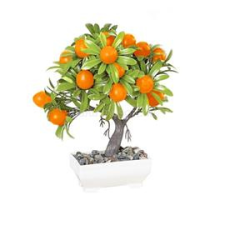 IRIS E5697 mandarin dekoráció művirággal cserépben 18x24cm (IRIS_E5697) dekorációs kellék