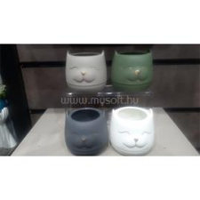 IRIS E5769 macskafej alakú cserép 9x9cm (IRIS_E5769) dekorációs kellék