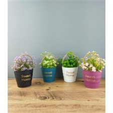 IRIS E5800 dekoráció művirággal cserépben 11x18cm (IRIS_E5800) dekorációs kellék