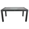  IRIS GF-220A ECO antracit műanyag kerti asztal rattan üveglappal 90x150cm