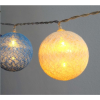 IRIS Gömb alakú 6cm/színes fonott/3m/kék-v.kék-fehér/20db LED-es/USB-s fénydekoráció  (104-27) (104-27)