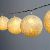 IRIS Gömb alakú 6cm/színes fonott/3m/meleg fehér/20db LED-es/USB-s fénydekoráció