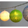 IRIS Gömb alakú 6cm/színes fonott/3m/zöld-kék-fehér/20db LED-es/USB-s fénydekoráció  (104-31) (104-31)