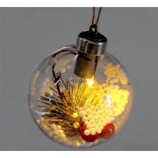 IRIS Gömb alakú /E/ 8cm meleg fehér műanyag-akril LED-es fénydekoráció (301-01) karácsonyfa izzósor