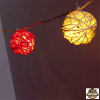 IRIS Gömb alakú fonott/rattan/4m/fehér/20db LED-es/3xAA elemes fényfüzér, fénydekoráció