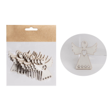 IRIS Karácsonyi Fa angyal szív mintával készlet 12 darabos 4x4cm - Natúr (060689) party kellék