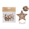 IRIS Karácsonyi Fa csillag készlet hópihe mintás 12 darabos 4cm - Natúr (060690)