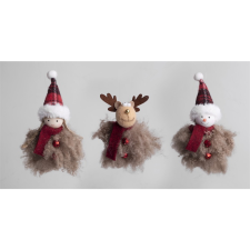 IRIS Karácsonyi Felakasztható textil figura 14cm - Barna (060569) party kellék