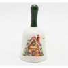 IRIS Karácsonyi Kerámia harang dekoráció 15cm - Mézeskalács minta (172813)