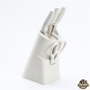 IRIS KT-018-W fehér 6db-os konyhai kés készlet, tartóval