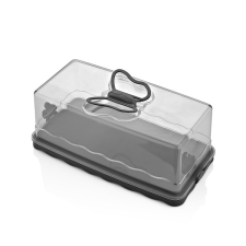  IRIS L-00575-2 négyzetes torta szállító 4.5 literes, antracit konyhai eszköz