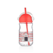 IRIS Music Üveg Kulacs szívószállal 370ml - Piros / Sárga (HN-1752) kulacs, kulacstartó