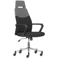 . Irodai forgószék, króm lábkereszt,fejtámasz, &quot;sterling&quot;, fekete-szürke forgószék