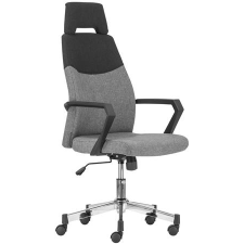 . Irodai forgószék, króm lábkereszt, fejtámasz, &quot;sterling&quot;, szürke- fekete forgószék