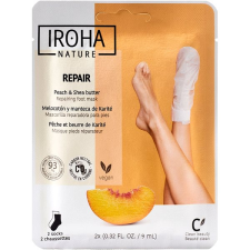 Iroha Nature Peach and Shea Butter lábmaszk, 2 × 9 ml lábápolás