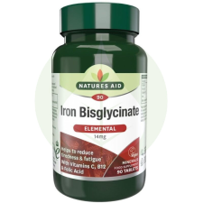  Iron Bisglycinate - Vas komplex tabletta - 90db - Natures Aid vitamin és táplálékkiegészítő