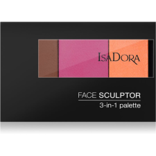 IsaDora Face Sculptor 3-in-1 Palette élénkítő és bronzosító paletta árnyalat 65 Bronze Plum 12 g arcpirosító, bronzosító