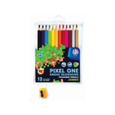 Iskola JUMBO 12db színező ceruza + ceruzahegyező, MINECRAFT Pixel One, 312221005 színes ceruza