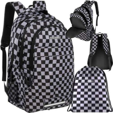 Iskolatáska tornazsákkal, kockás - 30l iskolatáska