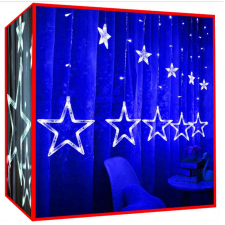 Iso Trade 138 LED-es csillag-jégcsap kültéri-beltéri fényfüggöny, hideg fehér, 2,5 méter széles, 8 világítá... karácsonyfa izzósor