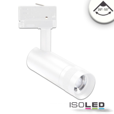 ISOLED 3 fázisú reflektor sínrendszeren fókuszálhatór, 8W, 20°-55°, fehér matt, semleges fehér 4000K világítás