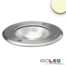 ISOLED LED padlóba süllyesztett lámpa, kerek, rozsdamentes acél, IP67, 7 W COB, 90°, meleg fehér kültéri világítás