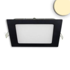 ISOLED LED panel, 9W, szögletes, káprázás mentes, fekete, melegfehér, dimmelhető világítás