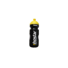 Isostar műanyag kulacs, 650 ml, csavaros, fekete-sárga kulacs, kulacstartó