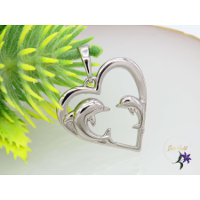  Itala Gold Filled páros delfin medál-rodium medál