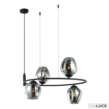 ITALUX Fekete több ágú függeszték, E27, Roxane, IT-MDM-4046-4 BK+SG világítás