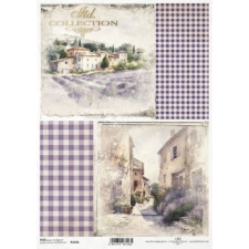 ITD Collection Rizspapír A4 - Levendula városok dekorációs kellék