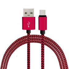 ITOTAL ITOTAL CM3095R textil borítású Micro USB töltőkábel 1m, Skarlátvörös kábel és adapter