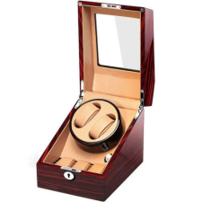 IUNI Óratartó doboz iUni Watch Winder 2 + 3 tárolóhely, Mahagóni-Mandarin okosóra kellék