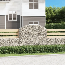 íves horganyzott vas gabion kosár 150x30x120/140 cm kerti dekoráció