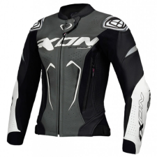 Ixon Vortex 3 női motoros bőrkabát fekete-antracit-fehér motoros kabát