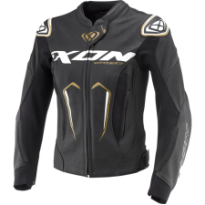 Ixon Vortex 3 női motoros bőrkabát fekete-fehér-arany motoros kabát
