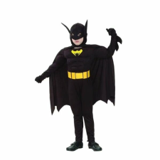 Izmos Batman farsangi jelmez gyerekeknek, 7-9 év, 120-130 cm, fekete jelmez