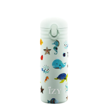 IZY Bottles IZY 350 ml-es termosz és kulacs gyerekeknek szívószállal - tenger állatai kulacs, kulacstartó