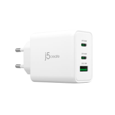 j5create 2xUSB-C, USB-A hálózati töltő 65W fehér (JUP3365E-EN) (JUP3365E-EN) mobiltelefon kellék