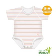 J Bimbi kombidressz 0-36 hó bambusz 4 Seasons csíkos barack 12043 kombidressz, body