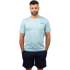 J.PRESS Férfi Rövid Pizsama Szett Kerek Nyakú Világoskék Egyszínű Felsővel - Light Blue férfi pizsama