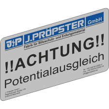 J.PRÖPSTER J.Pröpster 640006 HVC Figyelmeztető tábla címke, németül ( J.Pröpster 640006 ) villanyszerelés