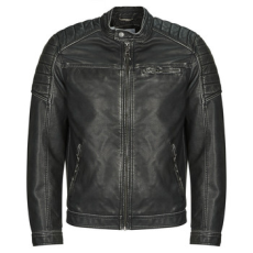 Jack & Jones Bőrkabátok  JJEROCKY Fekete EU XL