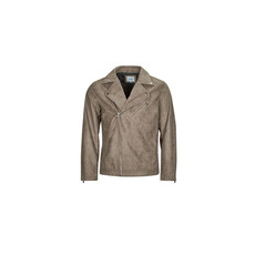 Jack & Jones Bőrkabátok  JJROCKY FAUX SUEDE BIKER JACKET Bézs EU S