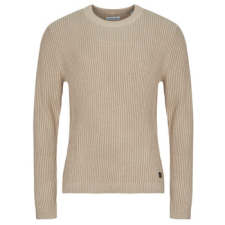 Jack &amp; Jones Pulóverek JJEDOVER KNIT CREW NECK Bézs EU M férfi pulóver, kardigán