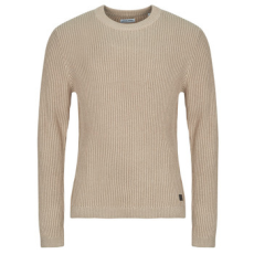 Jack & Jones Pulóverek JJEDOVER KNIT CREW NECK Bézs EU S