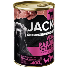 Jack kutya konzerv ragu borjúhússal 400g kutyaeledel