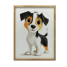 JACK RUSSELL TERRIER KUTYA PLAKÁT FALRA ARANY KERETBEN 30X40 CM grafika, keretezett kép