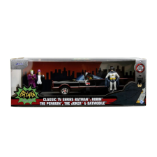  JADA BATMAN BATMOBILE 1:24 FÉM AUTÓ KÉSZLET ÉS 4 FIGURA makett